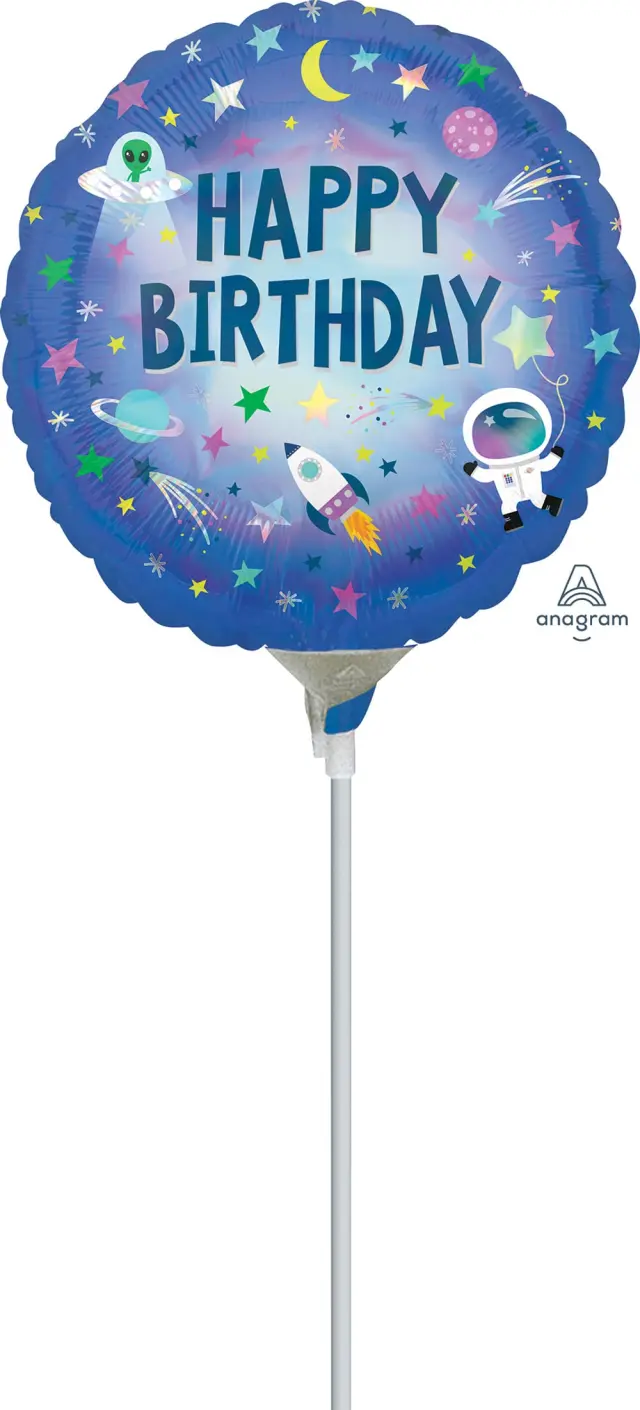 Μπαλόνι Φοιλ Μίνι 9 Iridescent Birthday Outer Space / 23 εκ - Διάστημα
