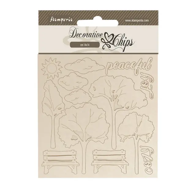 Chipboard Stamperia 14x14cm, SIlent Sea, Garden
