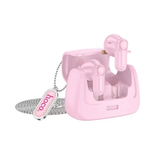 Hoco DES35 Handbag Earbud Bluetooth Handsfree Ακουστικά με Θήκη Φόρτισης Ροζ 3