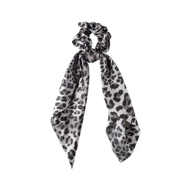 Medisei Dalee Hair Ties Γκρι Λεοπάρ Λαστιχάκι Μαλλιών με Mαντήλι 1 τεμάχιο
