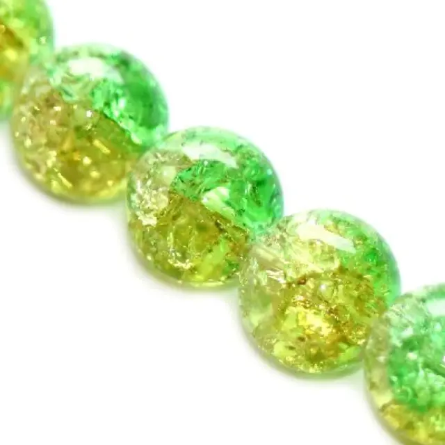 Χάντρα Crackle Green 10mm ~85τεμ.