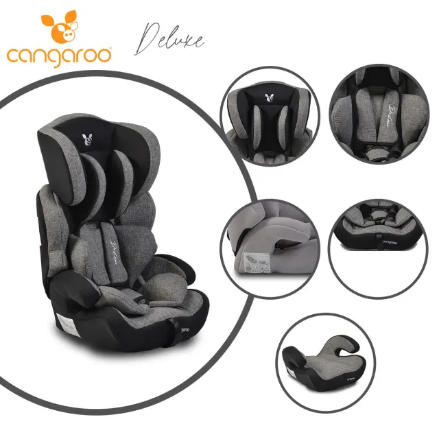 CANGAROO - Baby car seat Deluxe dark grey - 3801005150175