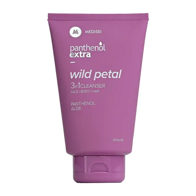 MEDISEI Panthenol Extra Wild Petal 3in1 Cleanser 200ml Καθαριστικό Για Πρόσωπο Σώμα & Μαλλιά Με Άρωμα Λουλουδιών