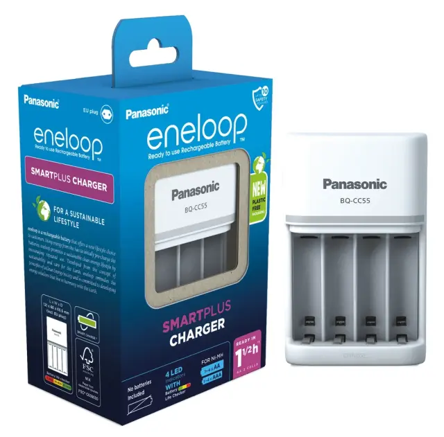 Panasonic Φορτιστής Μπαταριών Eneloop Μεγέθους 4xAA/AAA (BQ-CC55)