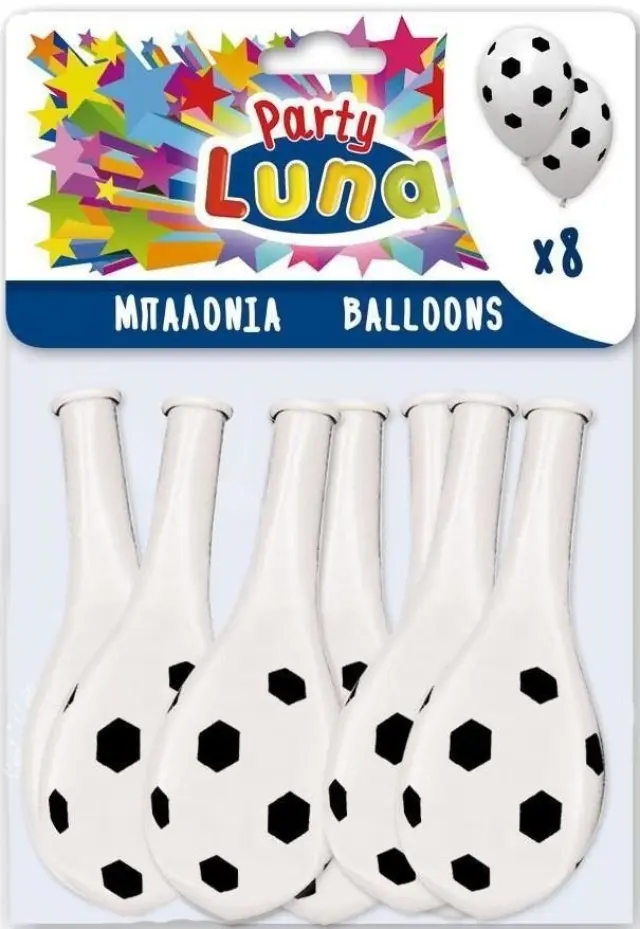 Luna Party Μπαλόνια 8 Τμχ Μπάλα Ποδοσφαίρου (000088934)