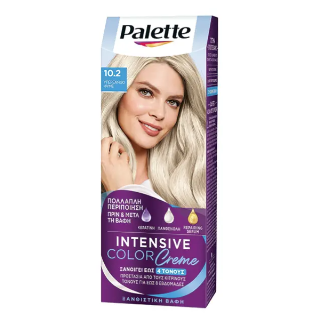 Schwarzkopf Palette Βαφή Μαλλιών Intensive Color Creme 110ml | Απόχρωση 10.2 Υπέρξανθο Φυμέ