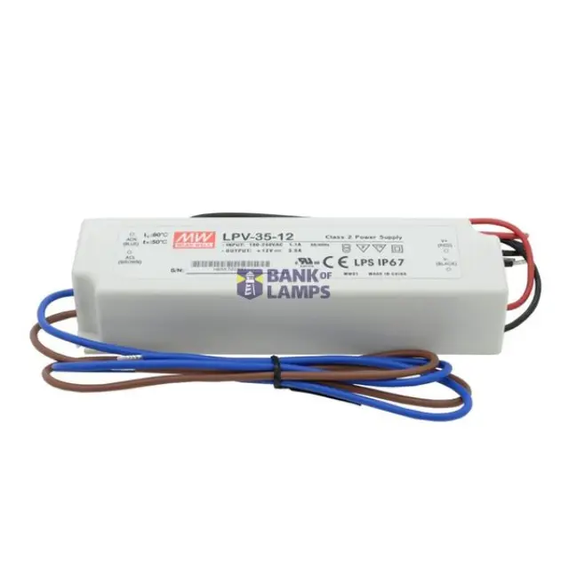 AC-DC Single output LED driver Constant Voltage (CV); Output 12Vdc at 3A; cable output 35W