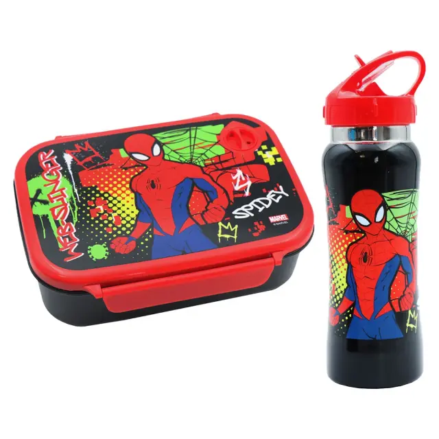 Φαγητοδοχείο 800ml + Παγούρι 500ml Must Spiderman 508397