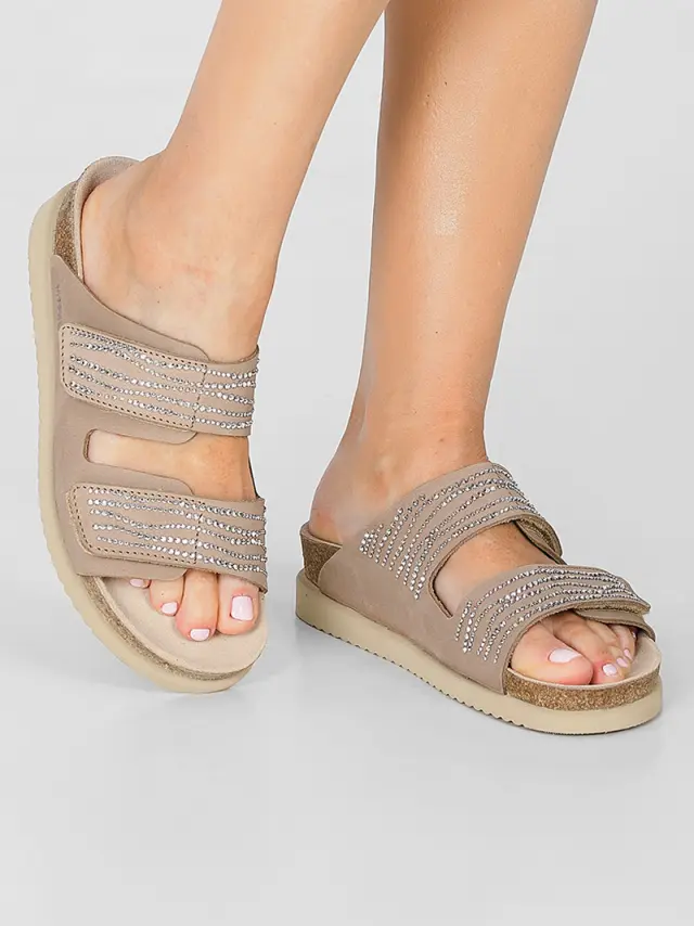 Mephisto Παντόφλες Γυναικείο δέρμα Μπεζ MEP/HALMA SPARK L/TAUPE 2