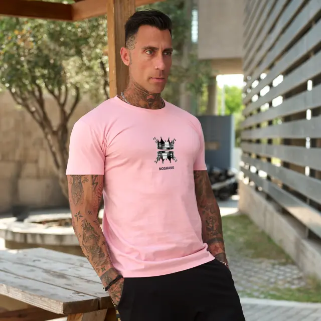 T-shirt Noshame® Ρόζ με τύπωμα - 142555 - XXL