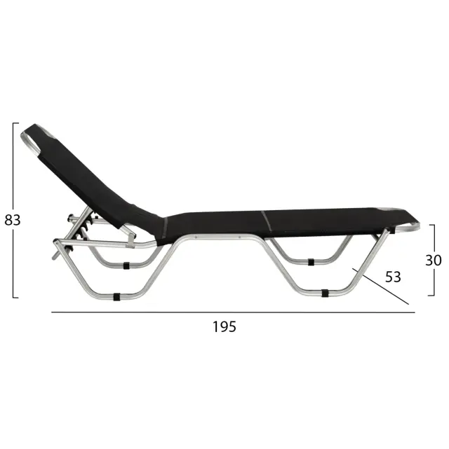 ΞΑΠΛΩΣΤΡΑ ΕΠΑΓΓΕΛΜΑΤΙΚΗ ΑΛΟΥΜΙΝΙΟΥ WALDO FB95071.90 ΜΑΥΡΗ 195x53-60x30Yεκ. 2