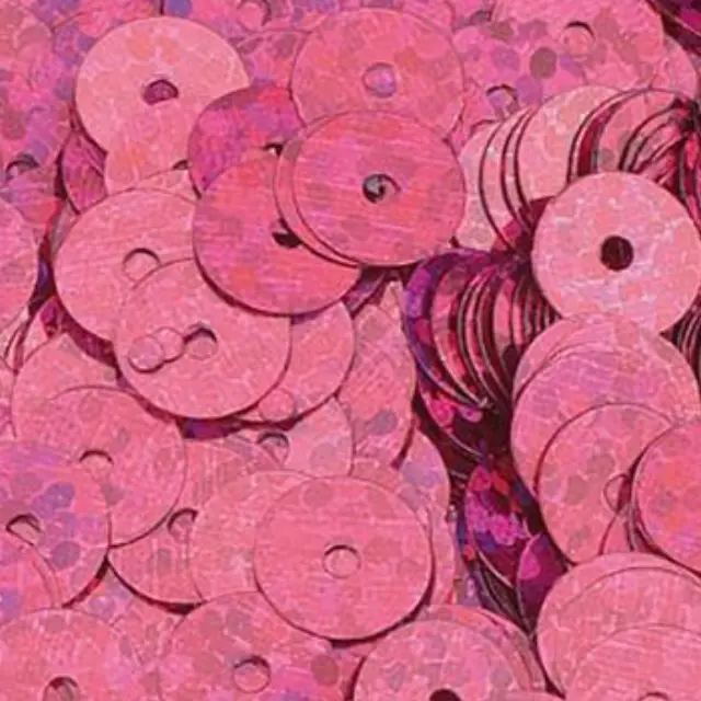 Πούλια Στρογγυλή Flat Ø6mm - Bright Pink Hologram 10gr (~1000τεμ)