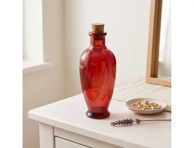 Διακοσμητικό Μπουκάλι με πώμα Glass Drops Castilla (5621DB738) Aπό 100% ανακυκλωμένο γυαλί, Xωρητικότητας 250ml, Διαστάσεων Ø 7 x Υ 15 cm, Terracotta 5621DB738