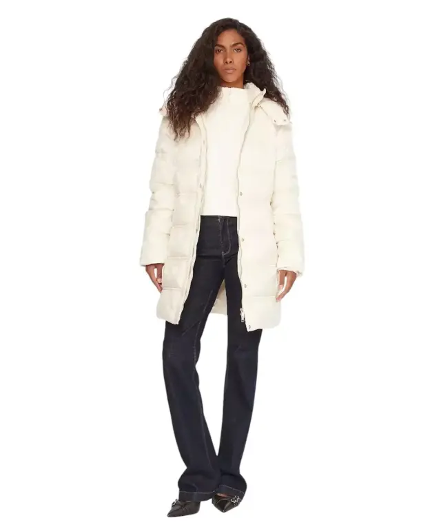 Guess - Γυναικείο Μπουφάν Imma Midi Puffer Regular Fit W5BL44W2912-G1F7 Μπεζ 2