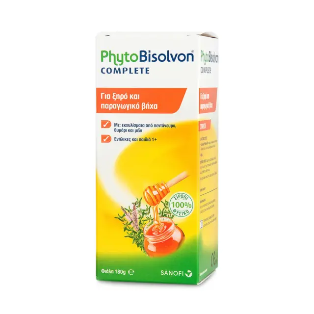 PhytoBisolvon Complete Φυσικό Σιρόπι κατά του Ξηρού + Παραγωγικού Βήχα - Για Όλη την Οικογένεια, 180g
