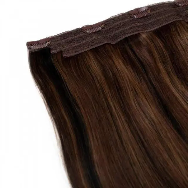 SEAMLESS1 HAIR EXTENSIONS ΤΡΕΣΑ ΜΕ 1 ΚΛΙΠ MOCHA BLEND 55CM 2