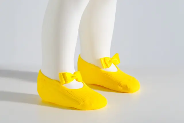 Socks Sous Bas με Λαστιχο + Φιογκάκι Κίτρινο