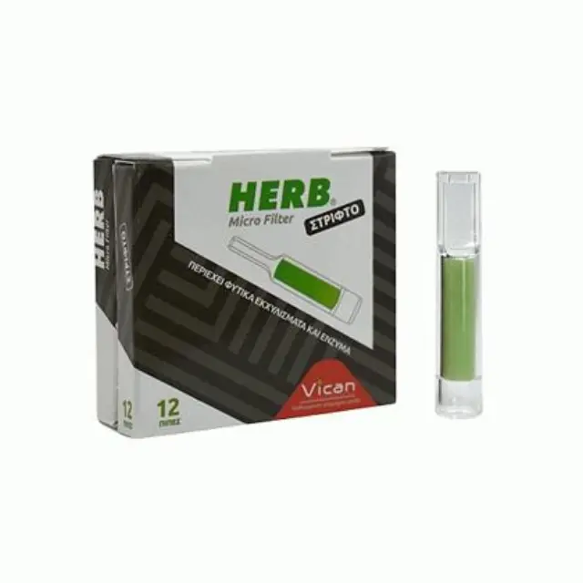 VICAN Herb Micro Filter Πίπες για Στριφτό με φίλτρο από φυτικά εκχυλίσματα και ένζυμα 12 τεμάχια