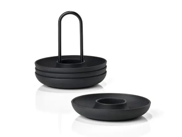 Zone Denmark - Singles Egg Cups With Holder - Black 332021 - Home and Kitchen