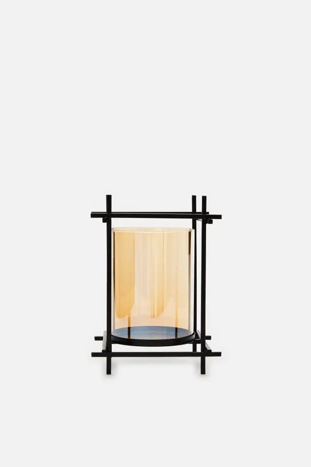 Stewehome Μεταλλικό κηροπήγιο Καφέ 10x11x14.5 cm