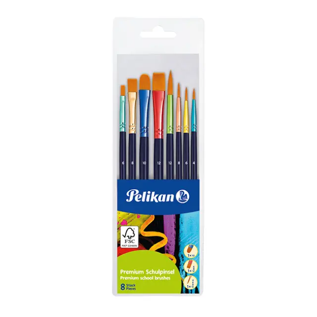 Pelikan Σετ Πινέλα Ζωγραφικής Premium Blister 8 τεμ. (701181)