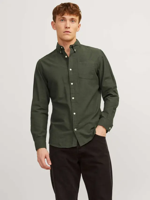 JJEOXFORD SHIRT LS NOOS Forest Night 2