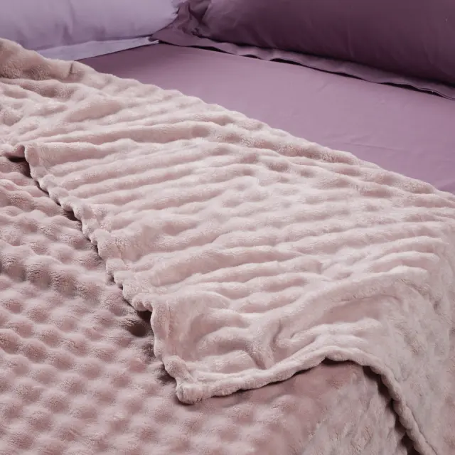 Κουβέρτα 220x240 Υπέρδιπλη 350gsm Fleece Das Home 1372 Dusty Lilac 100% Πολυέστερ 2