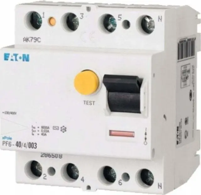PF6-40/4/03 Residual current circuit breaker (RCCB), 40A, 4 p, 300mA, type AC