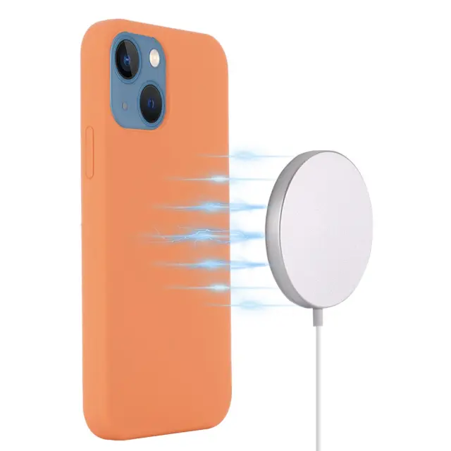 Θήκη Σιλικόνης με MagSafe για iPhone 15-Orange OEM 2