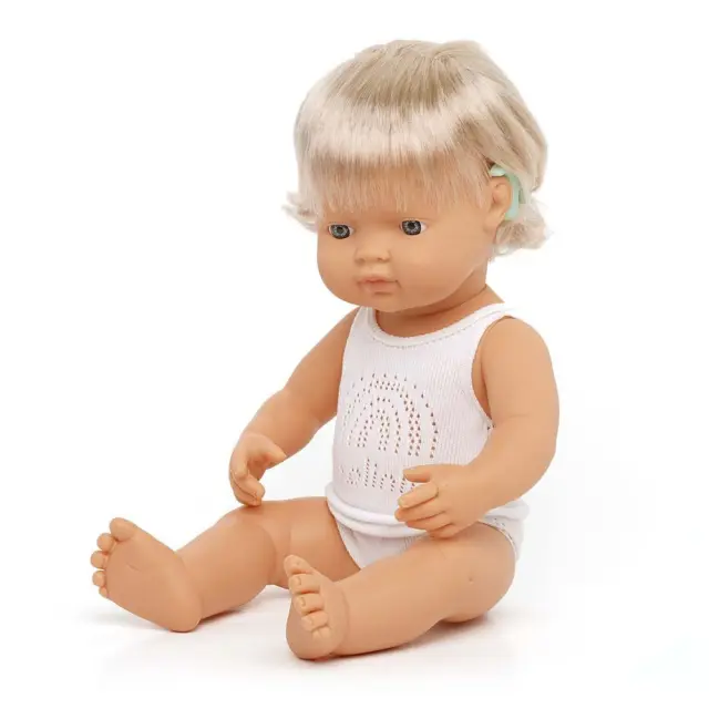 MINILAND DOLLS MINILAND ΚΟΥΚΛΑ ΚΟΡΙΤΣΙ ΜΕ ΚΟΧΛΙΑΚΟ ΕΜΦΥΤΕΥΜΑ 38 CM ΜΕ ΕΣΩΡΟΥΧΑ
