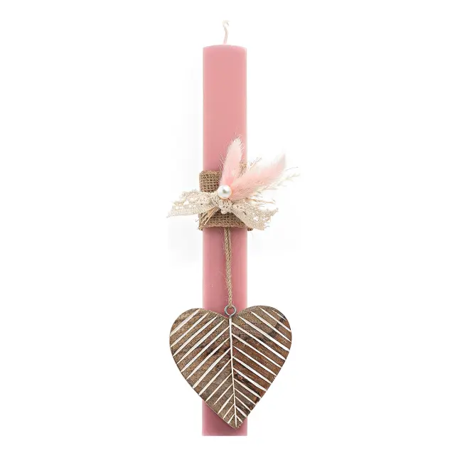 Beauty Home ΛΑΜΠΑΔΑ ΣΑΠΙΟ ΜΗΛΟ 33cm ΚΑΡΔΙΑ ΞΥΛΙΝΗ ΜΕ ΑΠΟΞΗΡΑΜΕΝΑ
