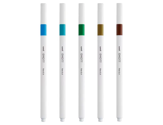 Μαρκαδόροι Σχεδίου Uni-Ball Island Emott με πάχος μύτης 0.4mm - 5 τεμάχιαEMOTT 5P SET ISLAND COLOURS 2