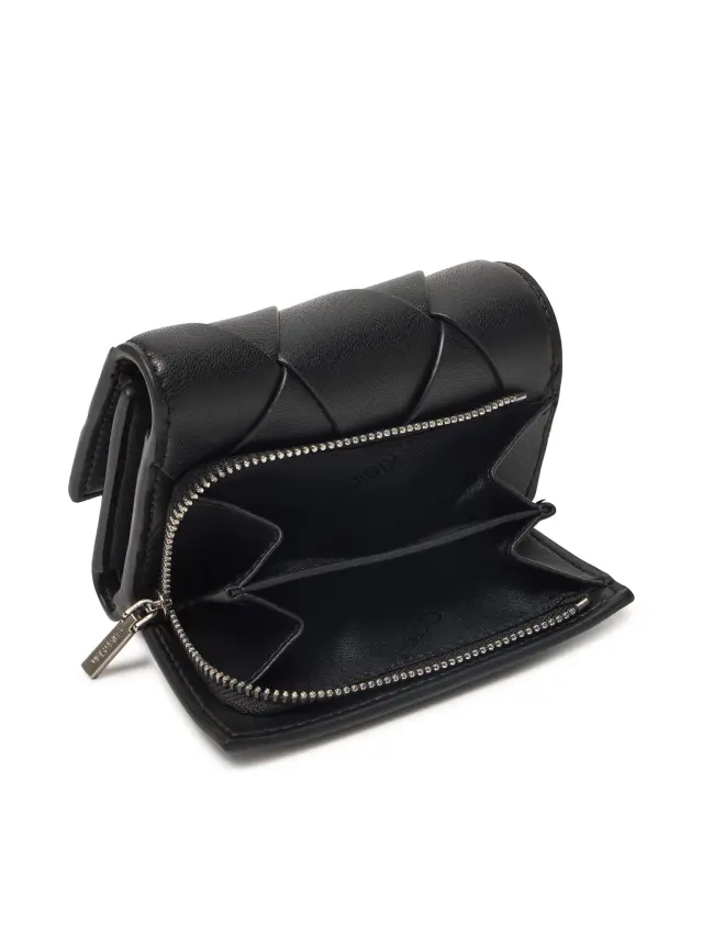 Calvin Klein Γυναικείο Πορτοφόλι Woven Small Trifold Μαύρο 3