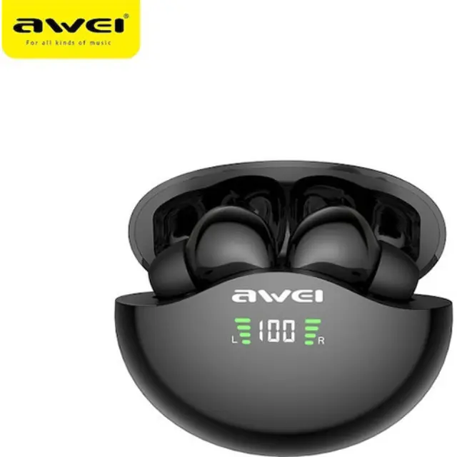 Awei T12P In-ear Bluetooth Handsfree Earphones with Sweat Resistance and Charging Case Black