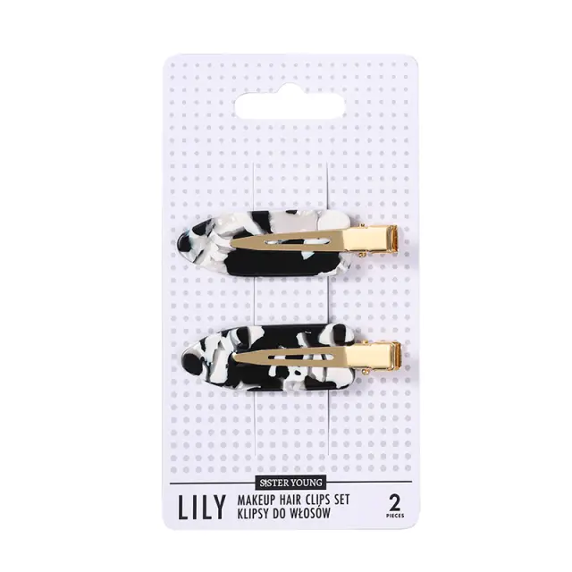 Sister Young LILY Makeup Hair Clips Set Black and White (2 τεμάχια)