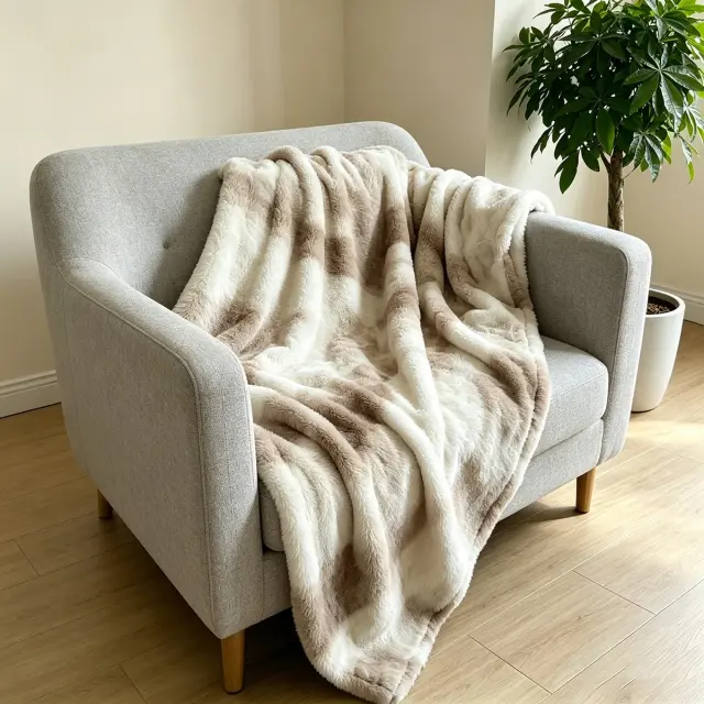 Melinen Home Γουνινη Κουβερτα Καναπε Onyx Mocca (100X150) 100Χ150