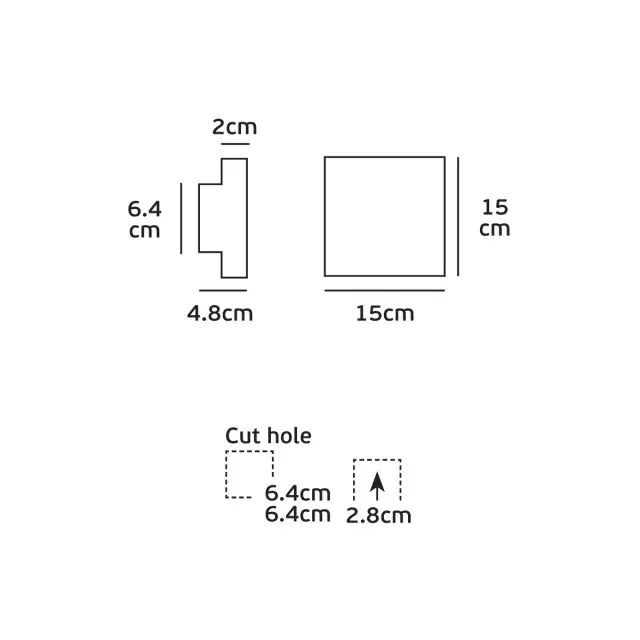 Ike Φωτιστικό Led τοίχου 9W IP54 15x15x4.8cm λευκό τετράγωνο Άσπρο 2