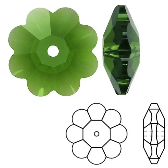 Swarovski Ραφτά 3700 Marguerite Lochrose Fern Green 8mm - 6τεμ