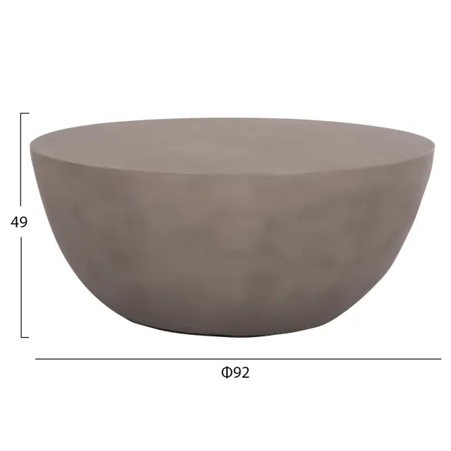 ΤΡΑΠΕΖΙ ΣΑΛΟΝΙΟΥ ΣΤΡΟΓΓΥΛΟ FB918162.03 FIBER CEMENT ΣΕ ΓΚΡΙ--Φ92x49Υεκ. 2