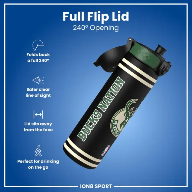 ION8 Slim Παγούρι Πλαστικό 500ml NBA Milwaukee Bucks (I8RF500NBAVMIL) 2