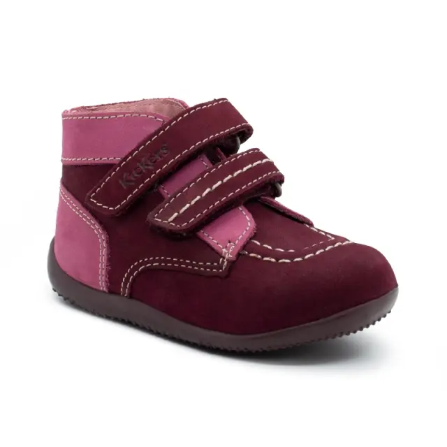 Μποτάκι KICKERS Μπορντό δίχρωμο σουέτ BONKRO 620733-10 - 19 2