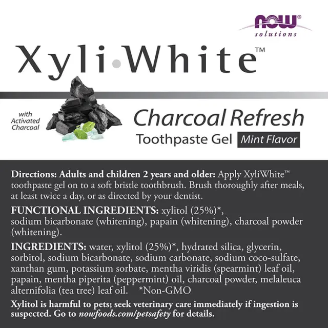 Now Foods XyliWhite Charcoal Refresh Toothpaste Gel 2