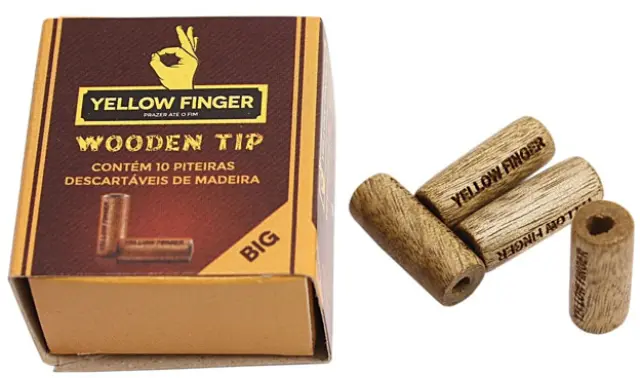 Ξύλινη Τζιβάνα Yellow Finger με Στρογγυλό Επιστόμιο 10τεμ - 2cm