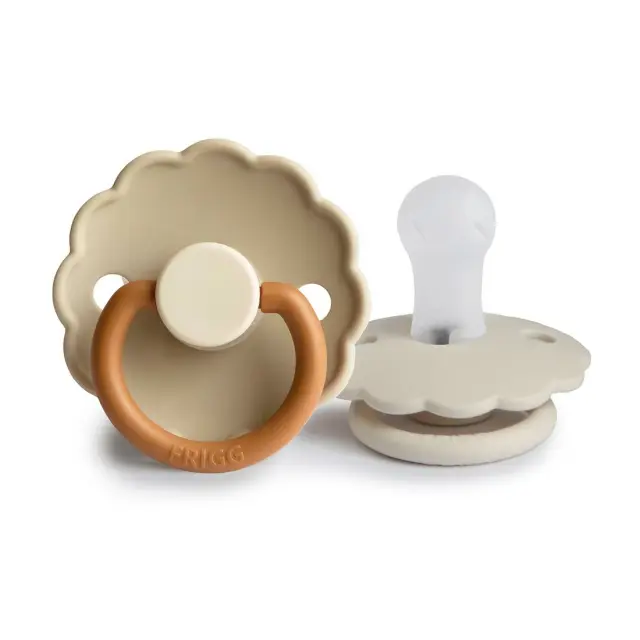 Σετ 2 Πιπίλες Σιλικόνης FRIGG Daisy - Desert/Cream 0-6 Μηνών Baby Oliver