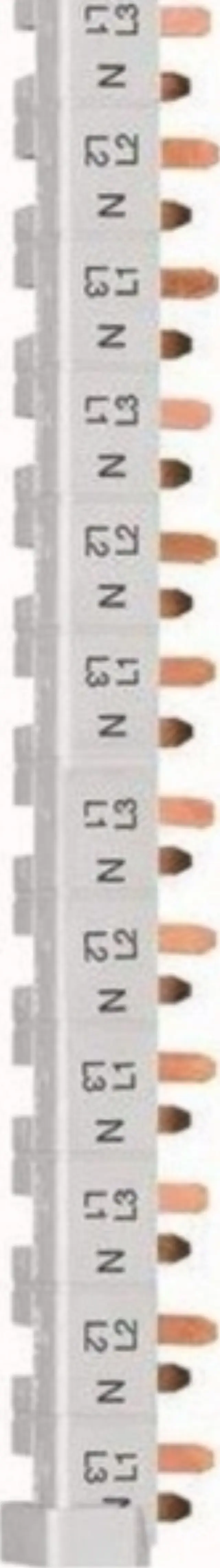 Insulated busbar3P+N 63A prong 10mm² 24C for MCB 1P+N 1 module