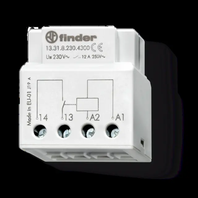 Electromechanical monotab.Rel. switch box mount, 1NO 12A/230VAC (13.31.8.230.4300)