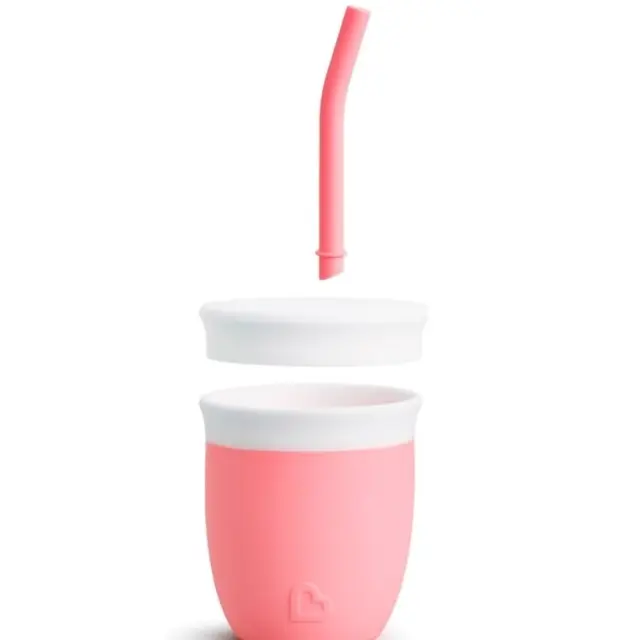 Munchkin C est Silicone Training Cup with Straw 6m+, 118ml Ανοιχτό Ροζ 3