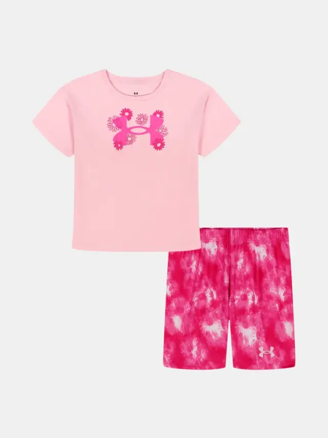 Under Armour Printed Bike Short Set Prime Pink UASJI1RR-685 - 3-4