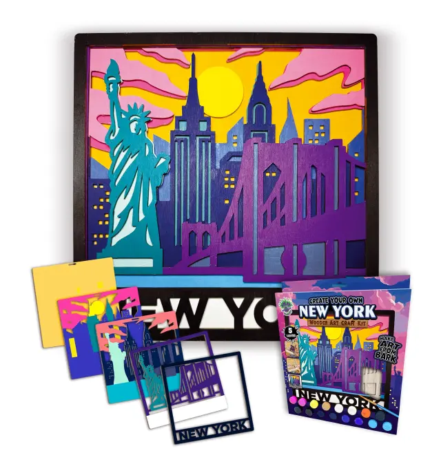 Splat Planet 3D Ξύλινη Κατασκευή Ζωγραφικής / Wooden Art Craft Kit: New York 2