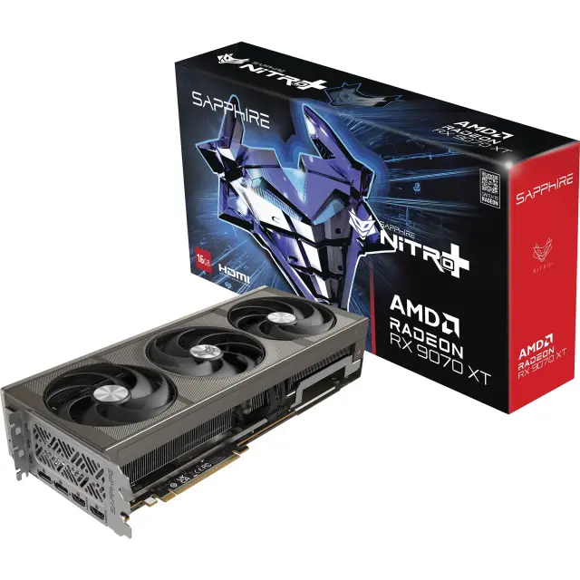 Sapphire Radeon RX 9070 XT Nitro+ Gaming OC (silver, RDNA4, GDDR6, 2x DisplayPort, 2x HDMI 2.1)